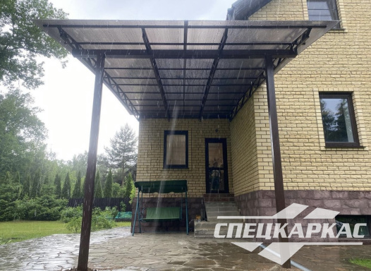 Навес к дому из поликарбоната | Навес над входом в дом №25 - фото 1215