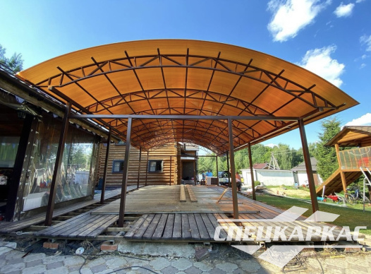 Навес из поликарбоната для бассейна №12 - фото 1081