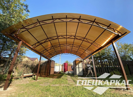 Навес для авто из поликарбоната №84 - фото 1800