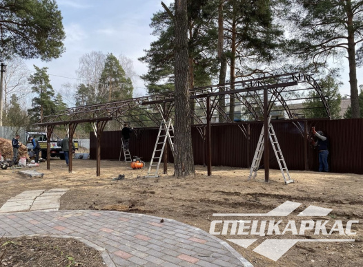 Навес из поликарбоната для автомобилей с измененной геометрией №39 - фото 1348