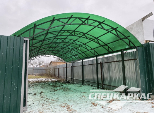 Навес для парковки двух автомобилей друг за другом №62 - фото 1579