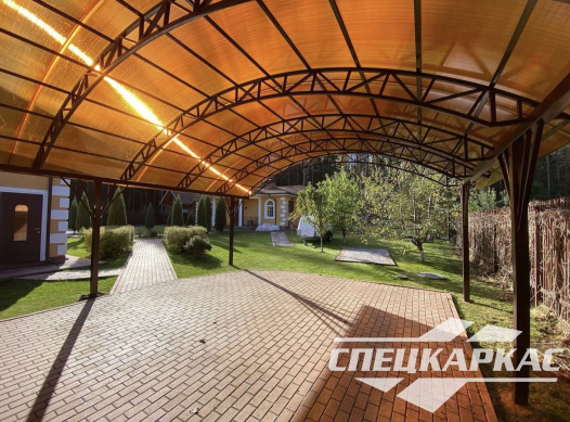 Навес из поликарбоната на 4 автомобиля №52 - фото 1476