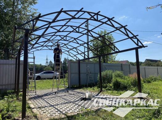 Металлический навес из поликарбоната для машины №16 - фото 1118