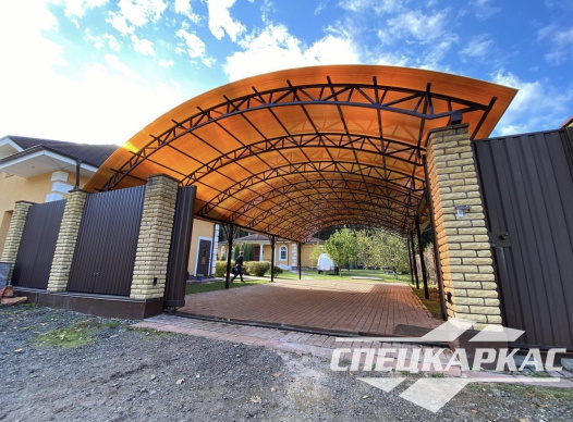 Навес из поликарбоната на 4 автомобиля №52 - фото 1471