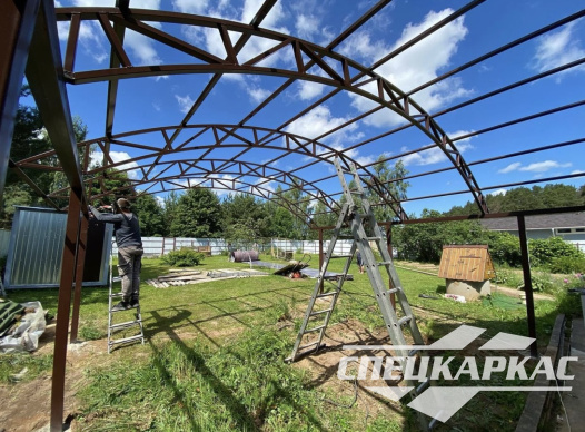 Навес из поликарбоната для зоны барбекю №22 - фото 1179