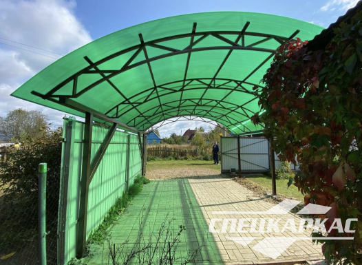 Навес из поликарбоната для машины усиленный №99 - фото 1948